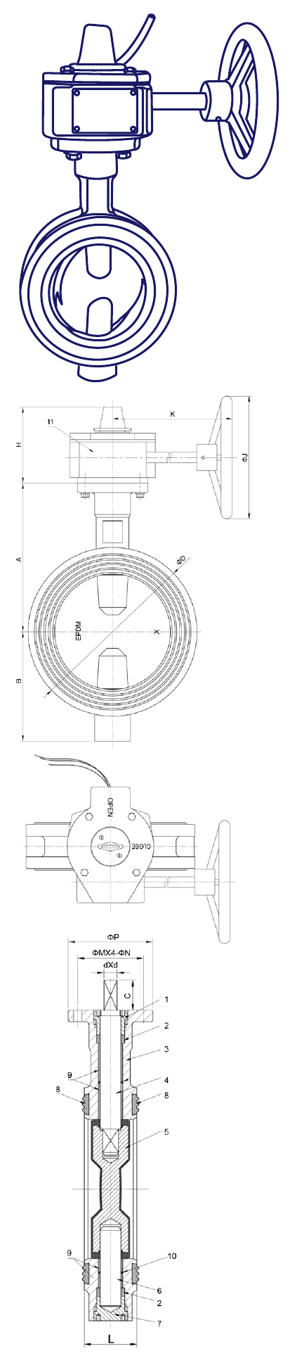Wafer End Butterfly Valve